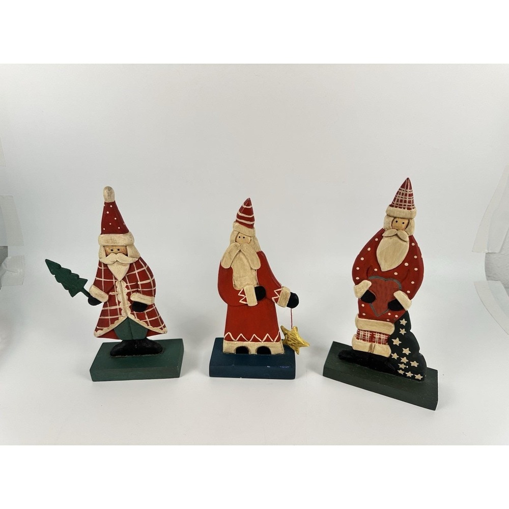 Midwest And Cannon Falls Whimsical Wooden Santas - Set Of 3 Philippines